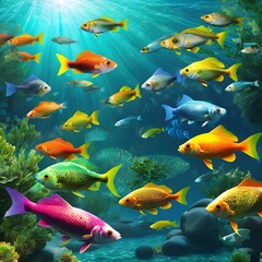 Naklejka premium fish in aquarium