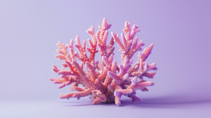 Pink coral formation against purple background - obrazy, fototapety, plakaty