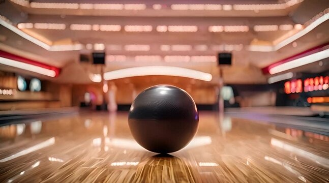 bowling ball in alley