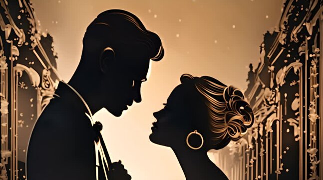 Silhouette Animation of Couple: Romantic Video Concept