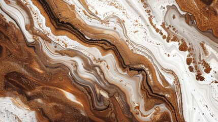 A close up of brown and white marble. A galaxy with stars against a brown background. Dark red, beige and brown fluid formations with fluid textures against dark colored backgrounds.