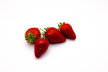 strawberries on a white background