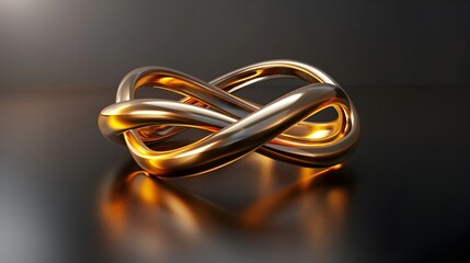 Captivating Golden Infinity Loop:Mesmerizing Metallic Abstraction