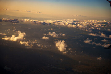 View outside the window of a plane