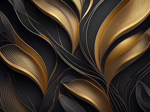 Black and gold organic elegant textured background