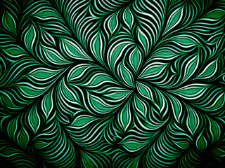 Black and green flower pattern background