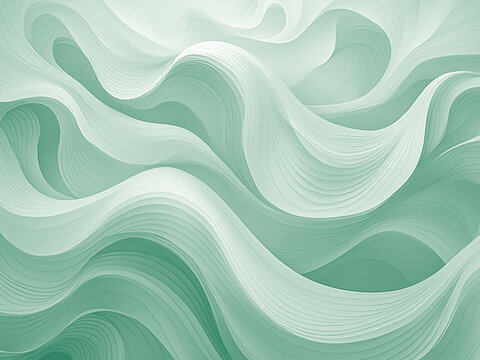 Undulating muted green waves textured background