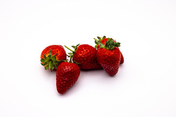 strawberries on white background