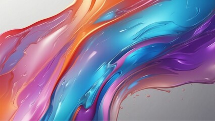 Abstract background with liquid paint, gradient smooth watery texture, blue, pink, orange, purple grey wavy surface background, wallpaper, blurry transitioning texture 