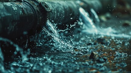 An up close look at the plastic pipe that was leaking and splattering water on the rainy day following the storm
