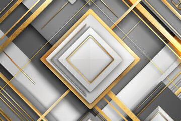 Abstract geometric background with gold elements, Generative Ai
