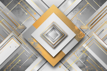 Obraz premium Abstract geometric background with gold elements, Generative Ai