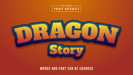 Obraz premium dragon story editable text effect
