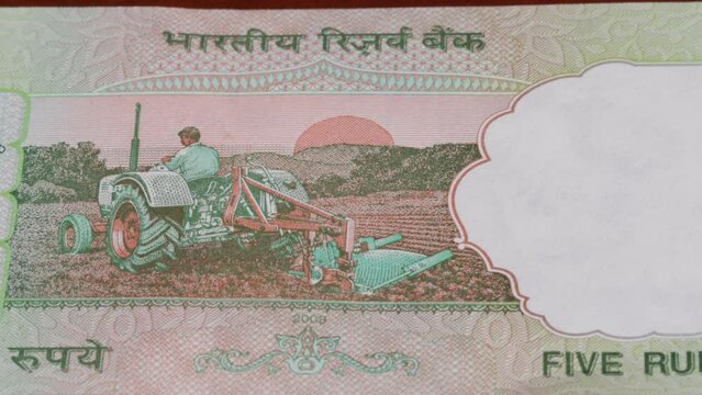 5 Indian rupees national currency money banknote bill central bank 2