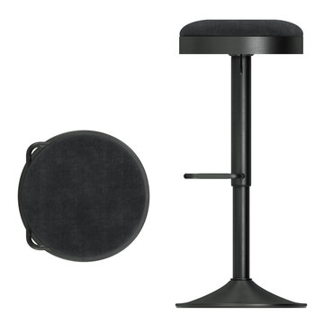 top view of bar stool, isolated on transparent background
