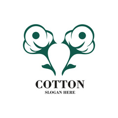 Cotton logo design simple concept Premium Vector