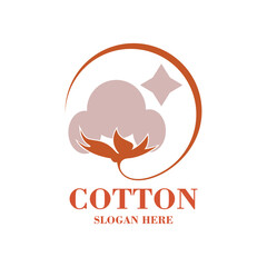 Cotton logo design simple concept Premium Vector