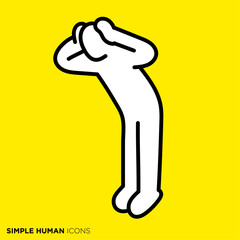 シンプルな人間のアイコンシリーズ, 頭を抱える人