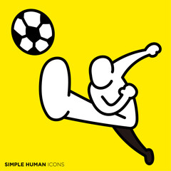 シンプルな人間のアイコンシリーズ,サッカーボールをシュートする人