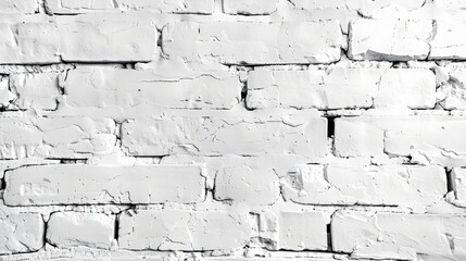 Panoramic White Brick Wall Texture Backdrop for Home or Office Design
