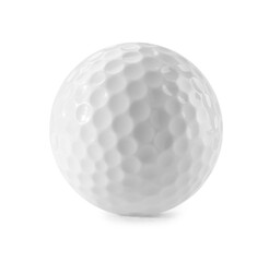 One golf ball isolated on white. Sport equipment