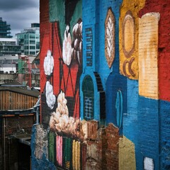 House wall graffiti street art grunge rustic graphic resource