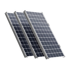 Fototapeta premium 3D Graphite Solar Power Station Panels with Transparent Background