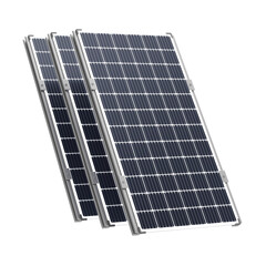 3D Graphite Solar Power Station Panels with Transparent Background