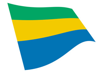 Gabon waving flag graphic with clipping path