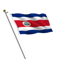 Costa Rica Flagpole with clipping path
