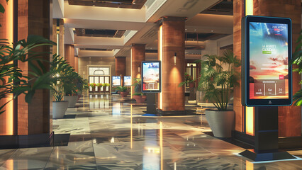 Lobby Lights: Realistic Photo of Digital Signage Mosaic