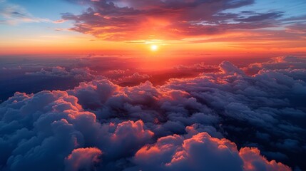 A beautiful sunset from above the clouds.