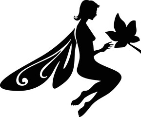 Fairy Silhouette, Fairy SVG, Tooth Fairy Svg, Fairies Svg,magic fairy design 
