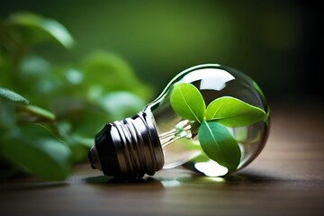  covered by fresh leaves, plants green background ,  green energy concept , concept of Renewable Energy and Sustainable Living , environmental  day , Earth day 