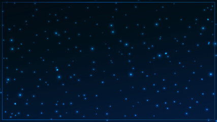 Abstract glitter vintage lights with frame on dark background.