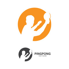 table tennis or ping pong logo vector icon illustration design