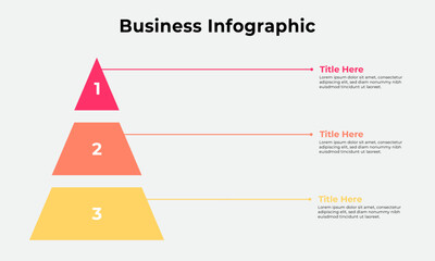 Vector Business Infographic With Pyramid Concept For Slide Presentation