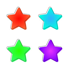 Vector Stars Icon In Multiple Colors