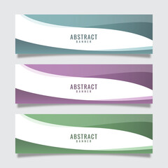 Naklejka premium Vector Modern Web Business Banner Template With Wavy Style For Background Presentation