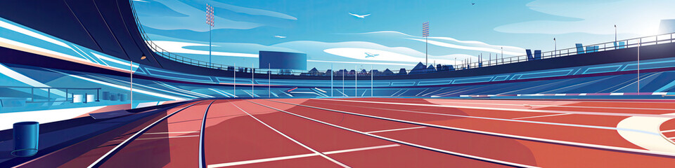 illustration of running track field for olympic tournament
