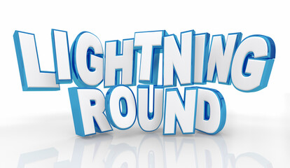 Lightning Round Words Fast Paced Game Limited Time Speed Quick 3d Illustration