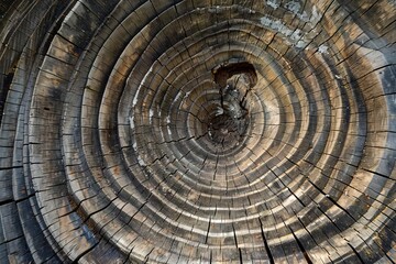 concentric rings of time crosssection of a tree trunk abstract nature texture background