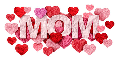 Happy Mothers Day greeting and celebration for family and for motherhood or love for mom with...