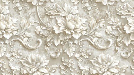 Opulent Baroque Floral Wallpaper Design for Elegant Interiors
