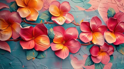 Floral Art: Pink Blossoms on Wall