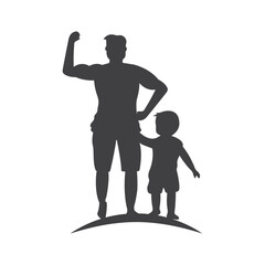 Happy Father's Day logo vector. Father's lap.Hugged the father. Father's love. Trust, celebration.
