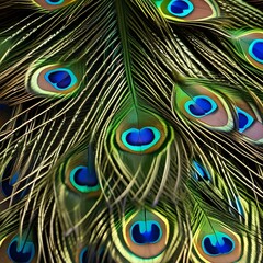 A close-up of a peacock displaying its vibrant feathers1