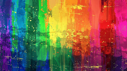 Colorful LGBTQ and pride month concept rainbow mixed grunge colors pop art comic style painting background wallpaper illustration.