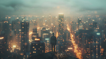 Man in Business Attire Showcasing the Limitless Potential of Collaborative Ventures