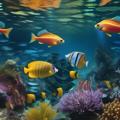 Fototapeta na wymiar A magical underwater world with exotic fish and coral4